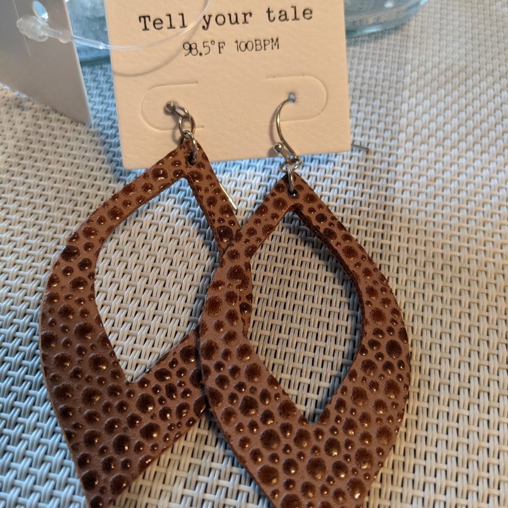 Faux Leather Drop Earrings